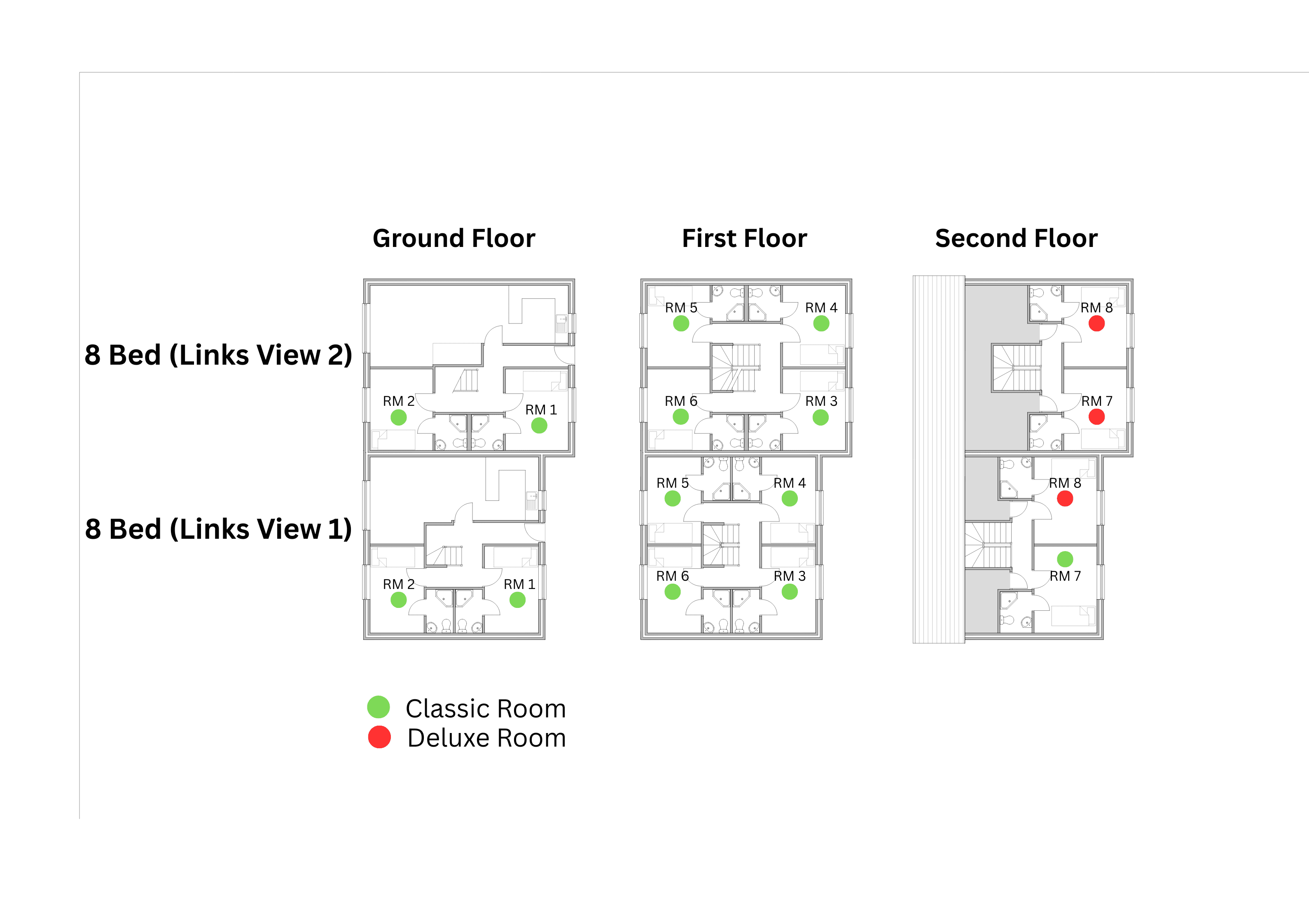 8 bed deluxe floor plan at Duncan Smith House
