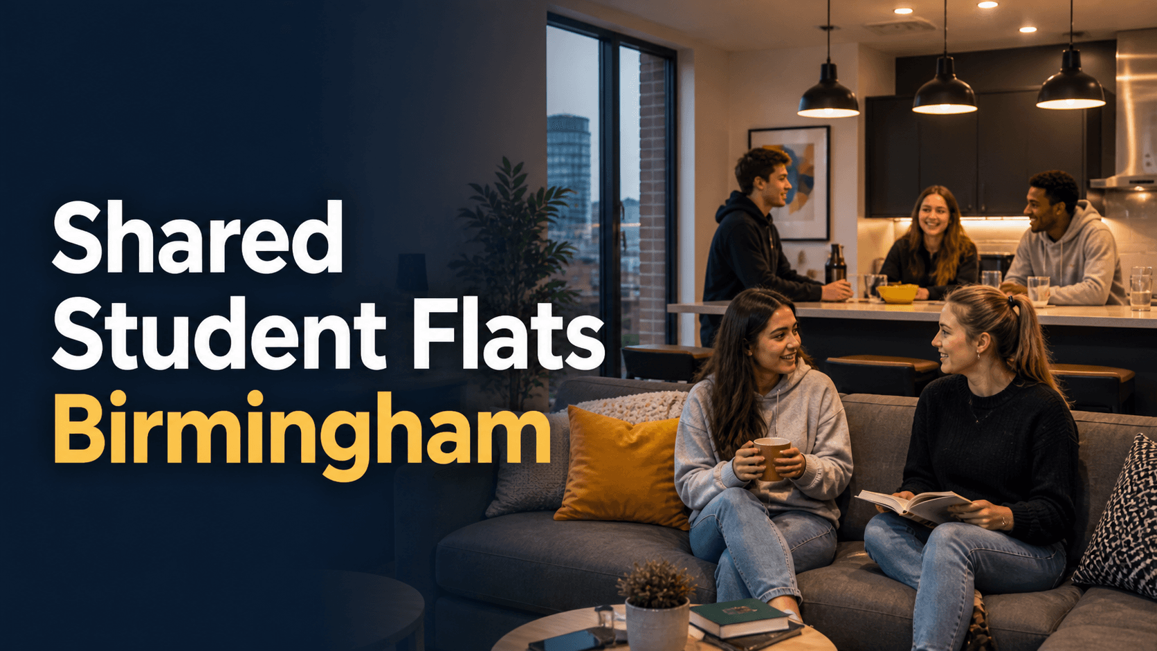Shared student flat bedroom in Birmingham accommodation